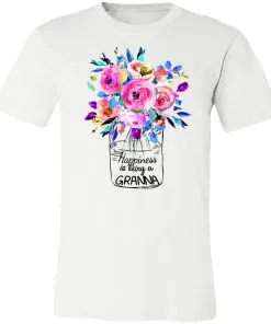 AllezyGo Happiness Is Being Granna Flowers Unisex Jersey Tee