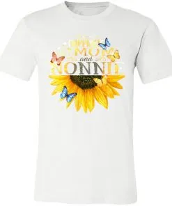 Happiness Is Being A Mom And Nonie Sunflower Butterflies Unisex Jersey Tee