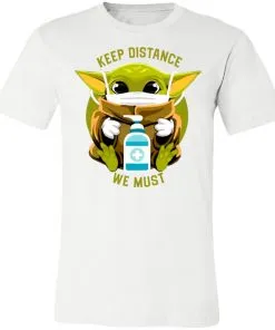 Keep Distance We Must Baby Yoda Unisex Jersey Tee