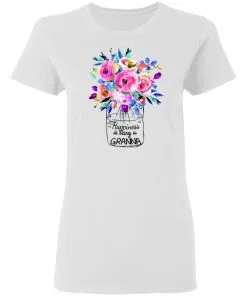 AllezyGo Happiness Is Being Granna Flowers Women's T-Shirt