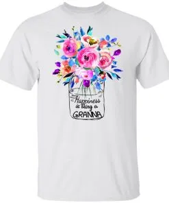 AllezyGo Happiness Is Being Granna Flowers Men's T-Shirt