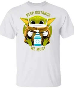 Keep Distance We Must Baby Yoda Men's T-Shirt