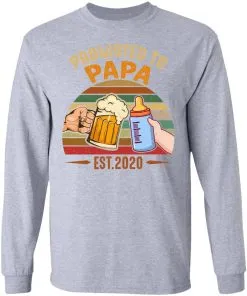 Promoted To Papa EST 2020 Vintage LS T-Shirt