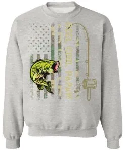Fishing Reel Cool Papaw American Flag Sweatshirt