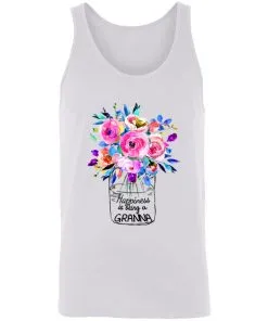 AllezyGo Happiness Is Being Granna Flowers Unisex Tank
