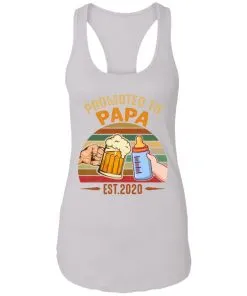 Promoted To Papa EST 2020 Vintage NL1533 Ladies Ideal Racerback Tank