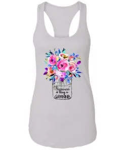 AllezyGo Happiness Is Being Granna Flowers Racerback Tank