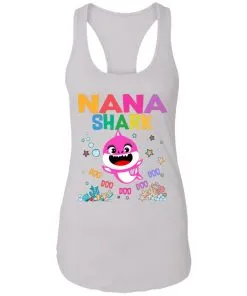 Nana Of The Baby Shark Birthday Nana Shark Racerback Tank