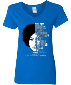 Prince 1958-2016 Thank You For The Memories Women’s V-Neck T-Shirt