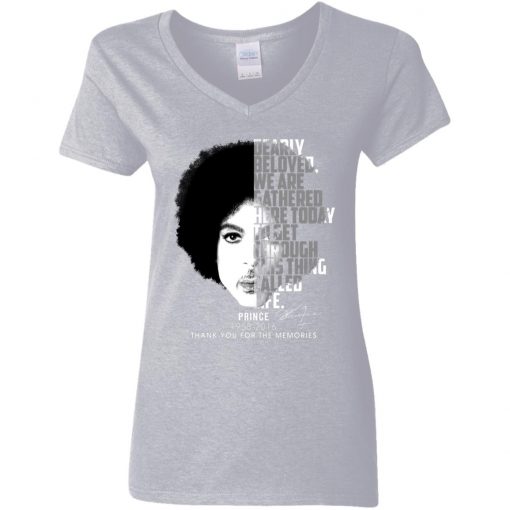 Private: Prince 1958-2016 Thank You For The Memories Women’s V-Neck T-Shirt