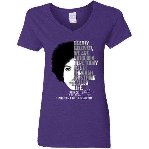 Private: Prince 1958-2016 Thank You For The Memories Women’s V-Neck T-Shirt