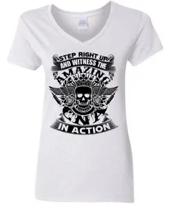 Step Right Up and Witness The Amazing Electrician in Action Women’s V-Neck T-Shirt