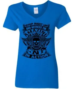 Step Right Up and Witness The Amazing Electrician in Action Women’s V-Neck T-Shirt