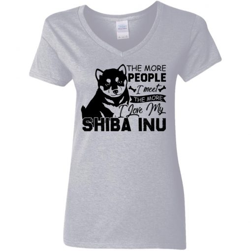 Private: The More People I Meet The More I Love My Shiba Inu Women’s V-Neck T-Shirt