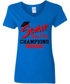 Seniors 2020 Skip Day Champions 2020 Women’s V-Neck T-Shirt