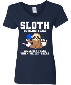 Slot Bowling Team We’ll Get There When We Get There Women’s V-Neck T-Shirt