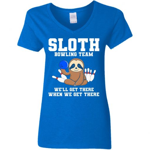 Private: Slot Bowling Team We’ll Get There When We Get There Women’s V-Neck T-Shirt