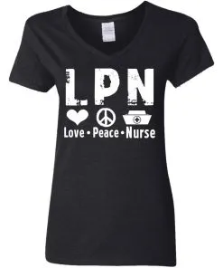 Peace Love Nurse Women’s V-Neck T-Shirt
