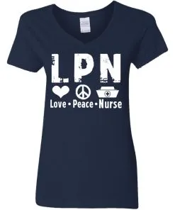 Peace Love Nurse Women’s V-Neck T-Shirt