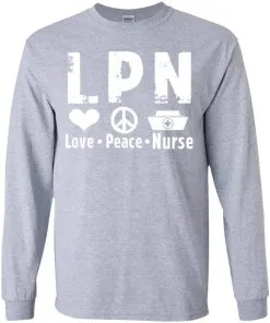 Peace Love Nurse Youth LS T-Shirt