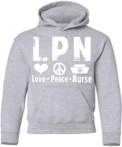 Peace Love Nurse Youth Hoodie