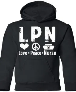 Peace Love Nurse Youth Hoodie