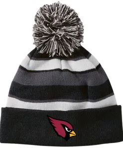 Arizona Cardinals Striped Beanie with Pom