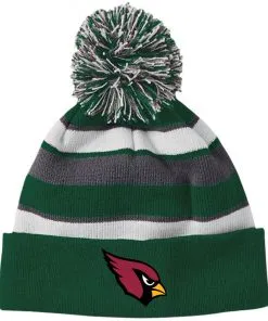 Arizona Cardinals Striped Beanie with Pom