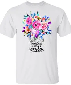 AllezyGo Happiness Is Being Granna Flowers Youth T-Shirt