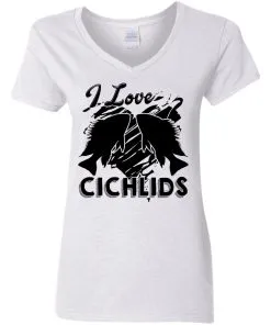I Love Cichlids Women's V-Neck T-Shirt