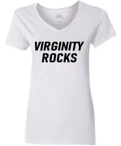Virginity Rocks Women's V-Neck T-Shirt