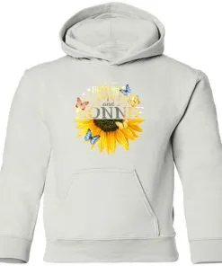Happiness Is Being A Mom And Nonie Sunflower Butterflies Youth Hoodie