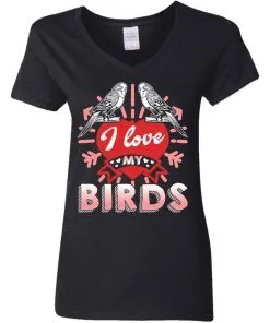 I Love My Bird Women's V-Neck T-Shirt