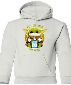 Keep Distance We Must Baby Yoda Youth Hoodie