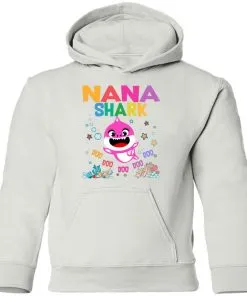 Nana Of The Baby Shark Birthday Nana Shark Youth Hoodie