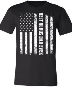 Best Bonus Dad Ever American Flag Unisex Jersey Tee