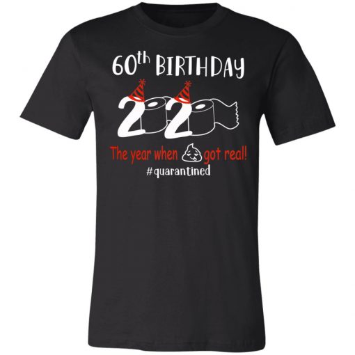 Private: 60th Birthday 2020 The Year When Shit Got Real Quarantined Unisex Jersey Tee