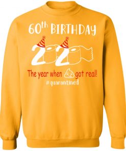 Private: 60th Birthday 2020 The Year When Shit Got Real Quarantined Sweatshirt