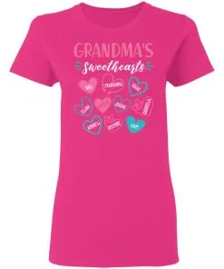 Personalized Grandma's Sweethearts Women's T-Shirt 5 Personalized Grandma’s Sweethearts Women’s T-Shirt