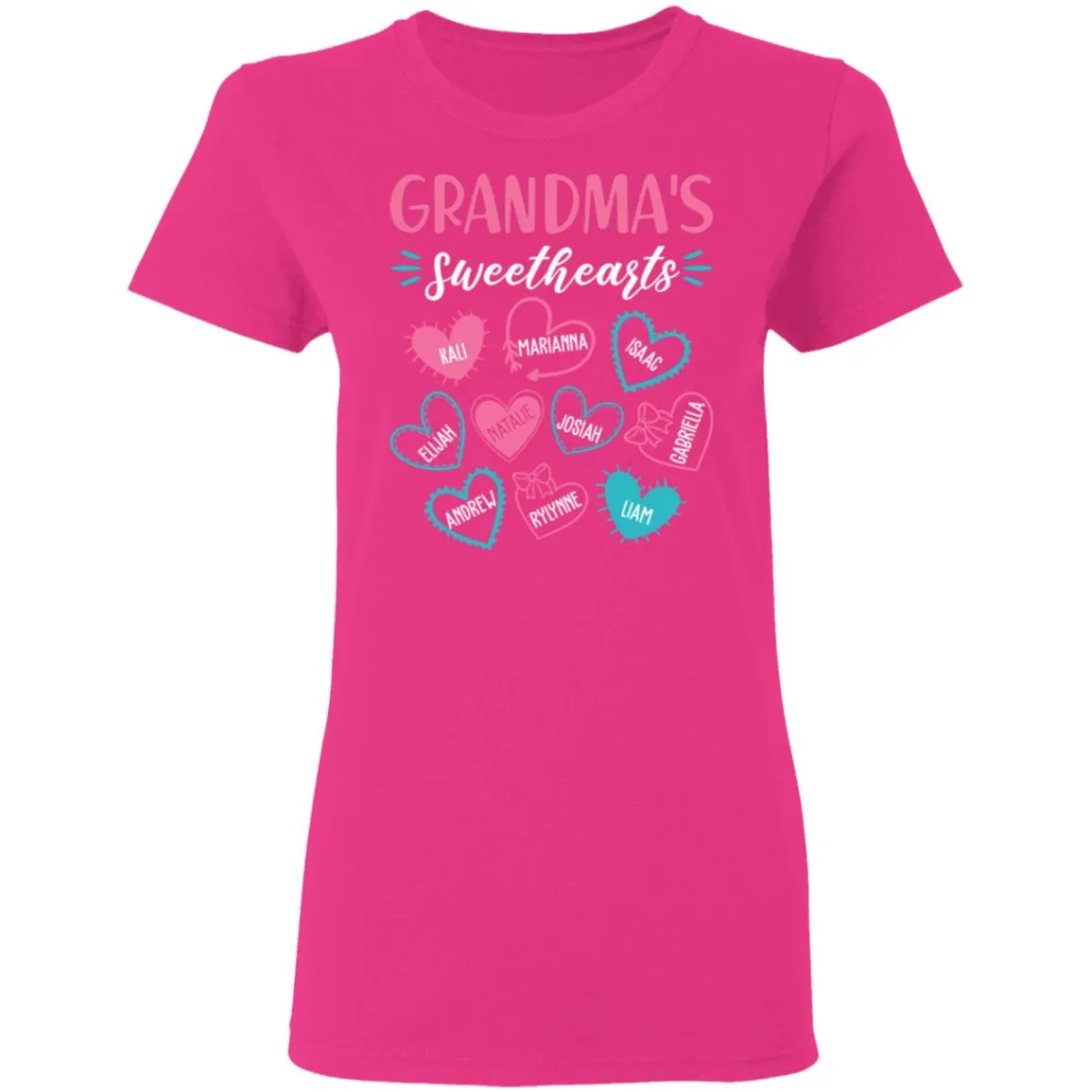 Personalized Grandma’s Sweethearts Women’s T-Shirt Personalized Grandma’s Sweethearts Women’s T-Shirt
