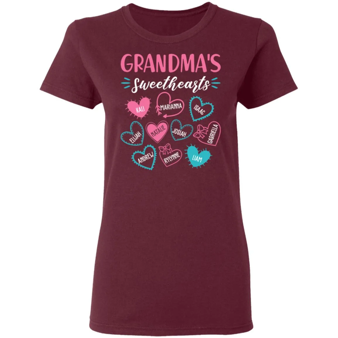 Personalized Grandma’s Sweethearts Women’s T-Shirt Personalized Grandma’s Sweethearts Women’s T-Shirt