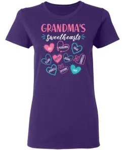 Personalized Grandma's Sweethearts Women's T-Shirt 9 Personalized Grandma’s Sweethearts Women’s T-Shirt