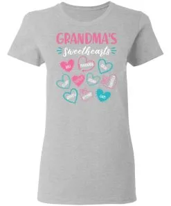 Personalized Grandma's Sweethearts Women's T-Shirt 10 Personalized Grandma’s Sweethearts Women’s T-Shirt