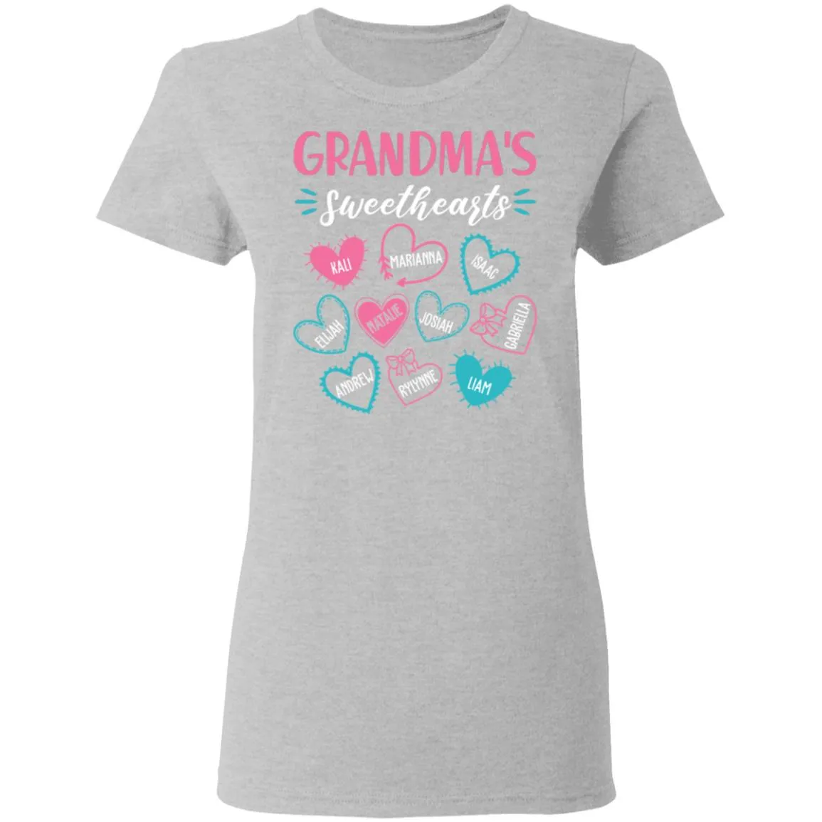 Personalized Grandma’s Sweethearts Women’s T-Shirt Personalized Grandma’s Sweethearts Women’s T-Shirt
