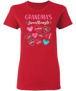 Personalized Grandma's Sweethearts Women's T-Shirt 11 Personalized Grandma’s Sweethearts Women’s T-Shirt