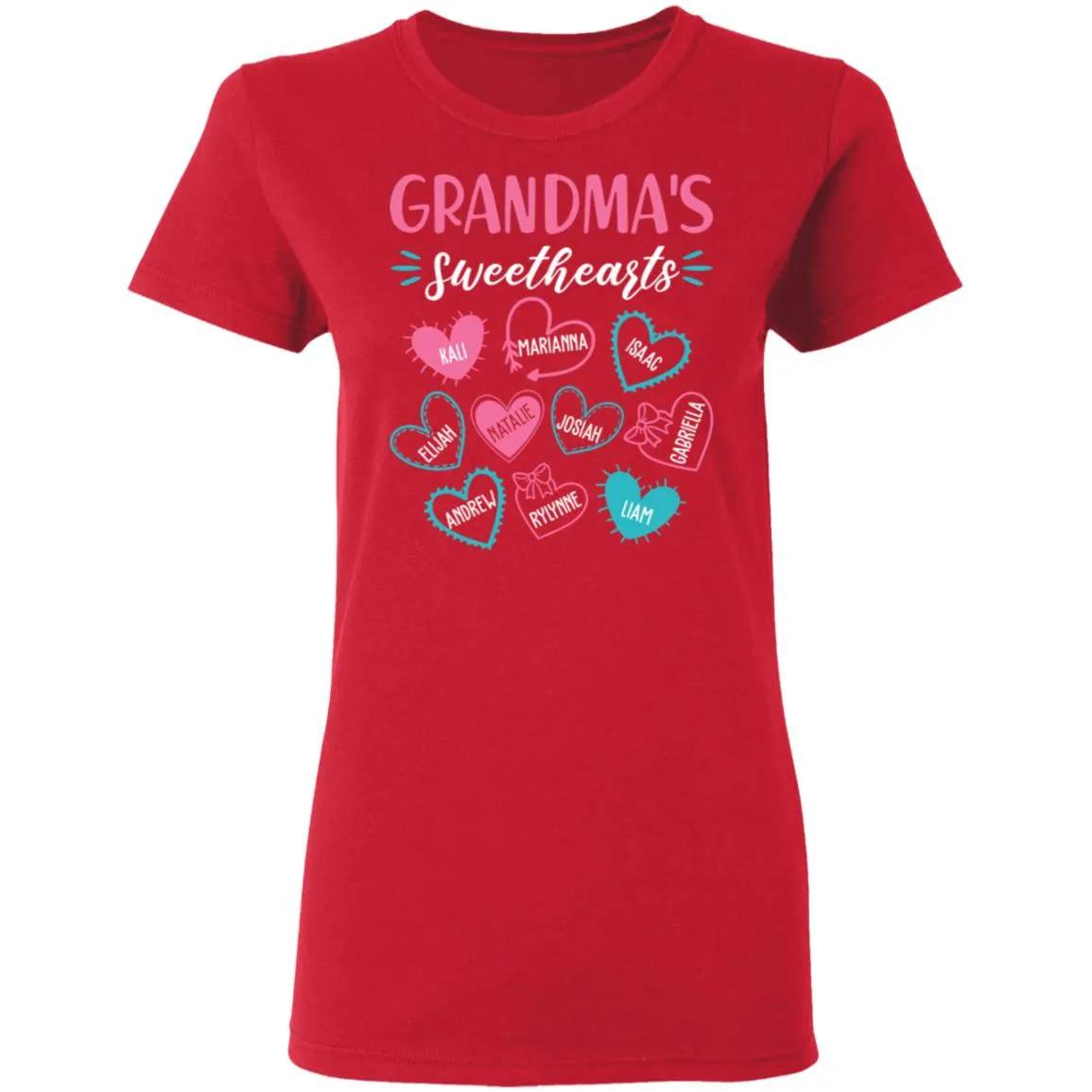 Personalized Grandma’s Sweethearts Women’s T-Shirt Personalized Grandma’s Sweethearts Women’s T-Shirt
