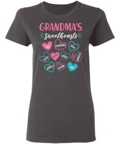 Personalized Grandma's Sweethearts Women's T-Shirt 13 Personalized Grandma’s Sweethearts Women’s T-Shirt