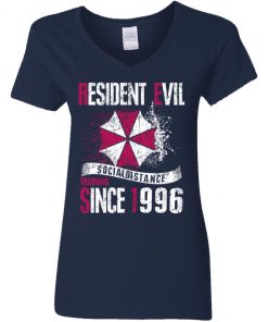 Private: Resident evil social distance training since 1996 Women’s V-Neck T-Shirt