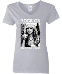 Rock On Gold Dust Woman Women’s V-Neck T-Shirt
