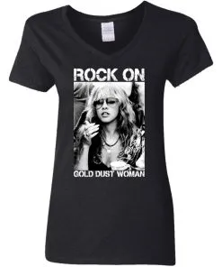 Rock On Gold Dust Woman Women’s V-Neck T-Shirt